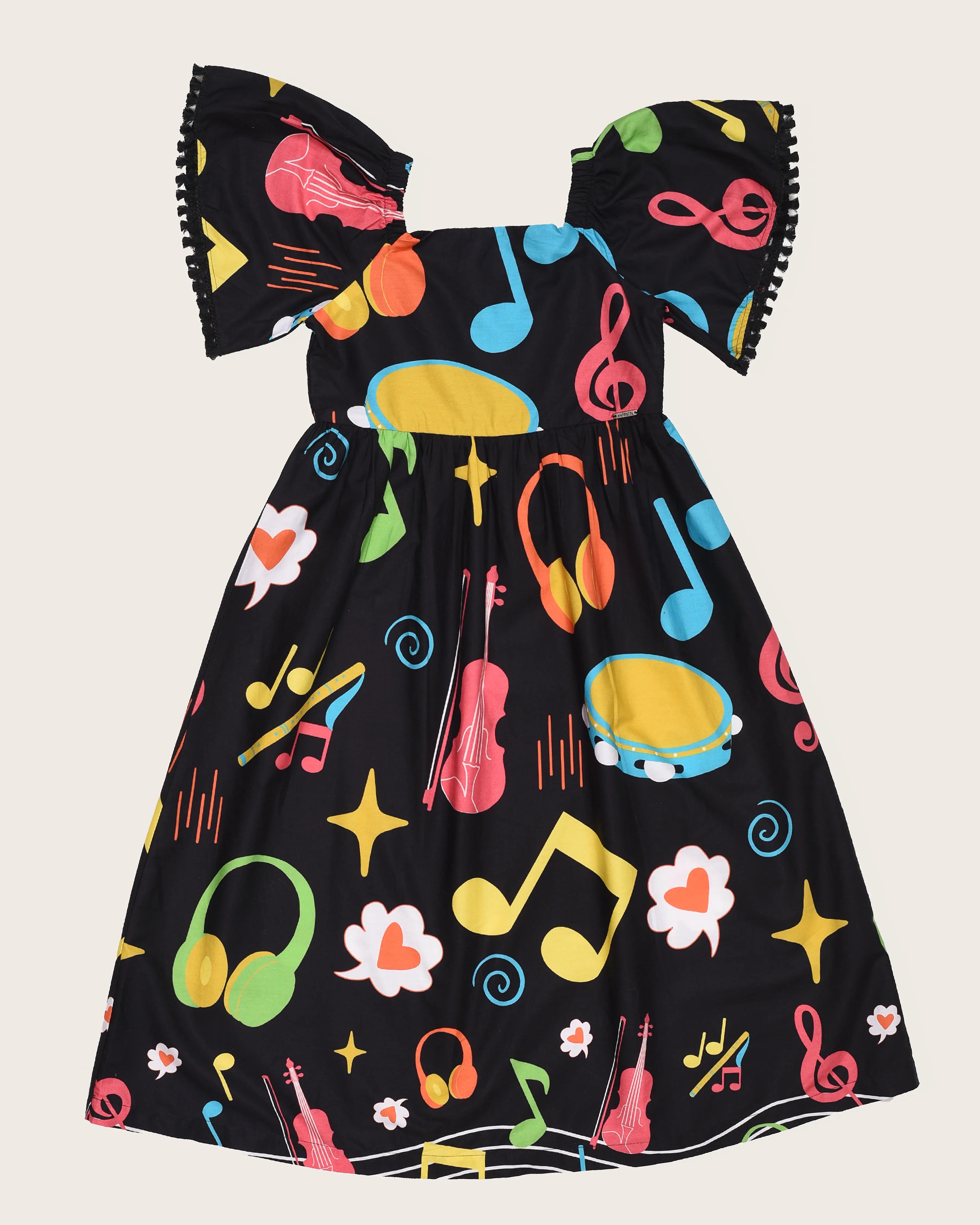 Vestido midi com estampa Musica infantil feminino Antonita para meninas 