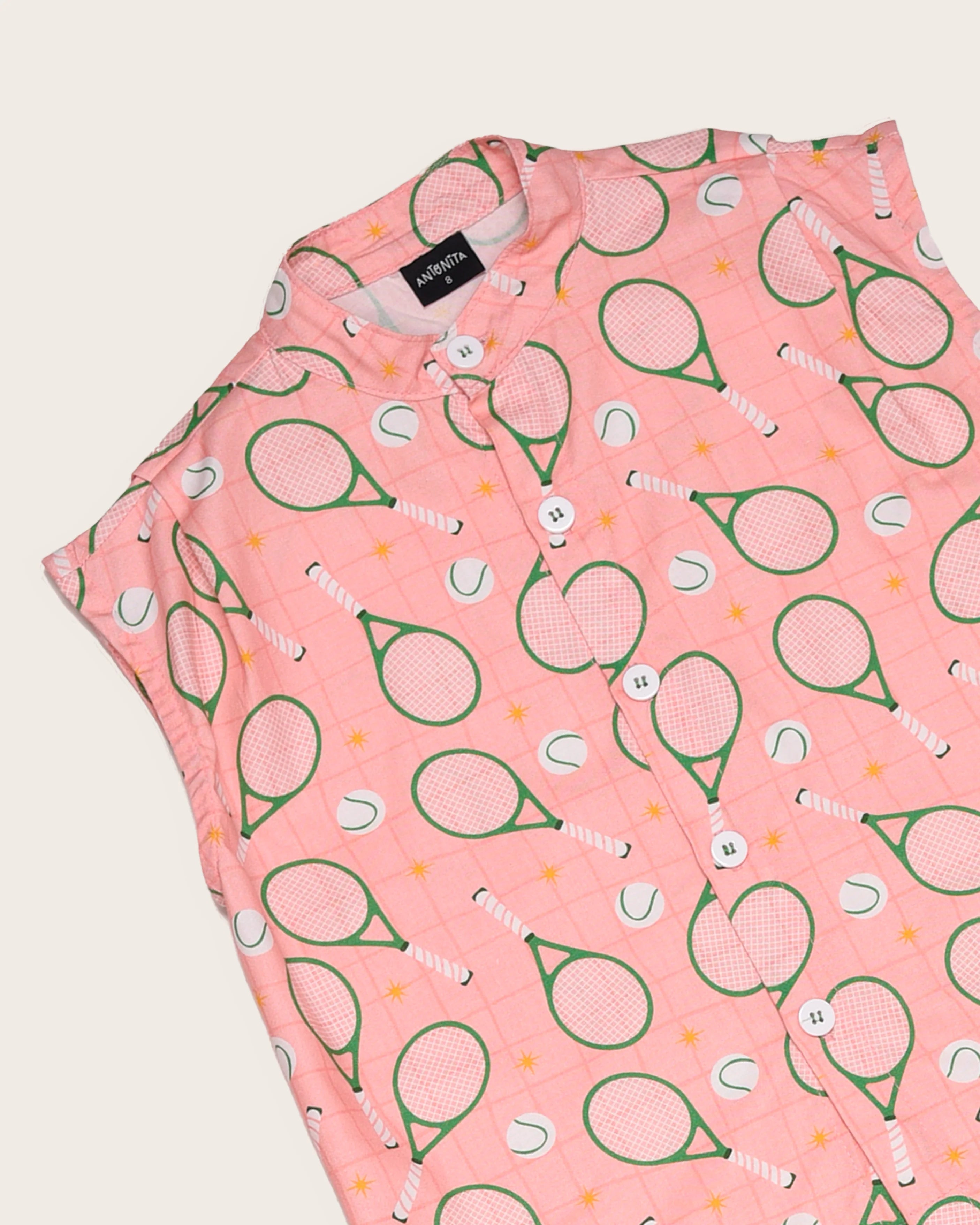 Conjunto com estampa de raquetes de tênis infantil feminino Antonita para meninas