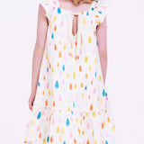 Vestido curto com estampa Chuva e Sol infantil feminino Antonita para meninas de 4 a 16 anos