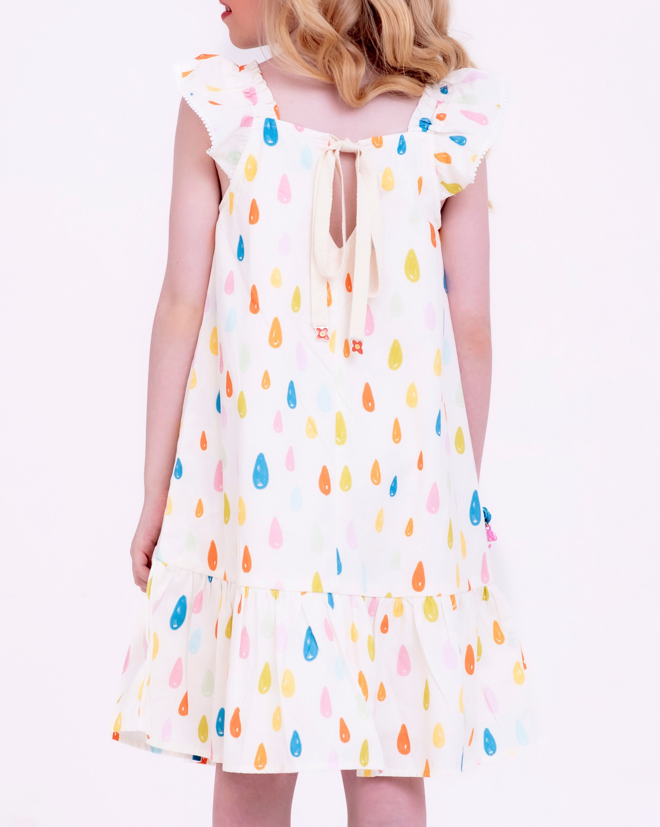 Vestido curto com estampa Chuva e Sol infantil feminino Antonita para meninas de 4 a 16 anos