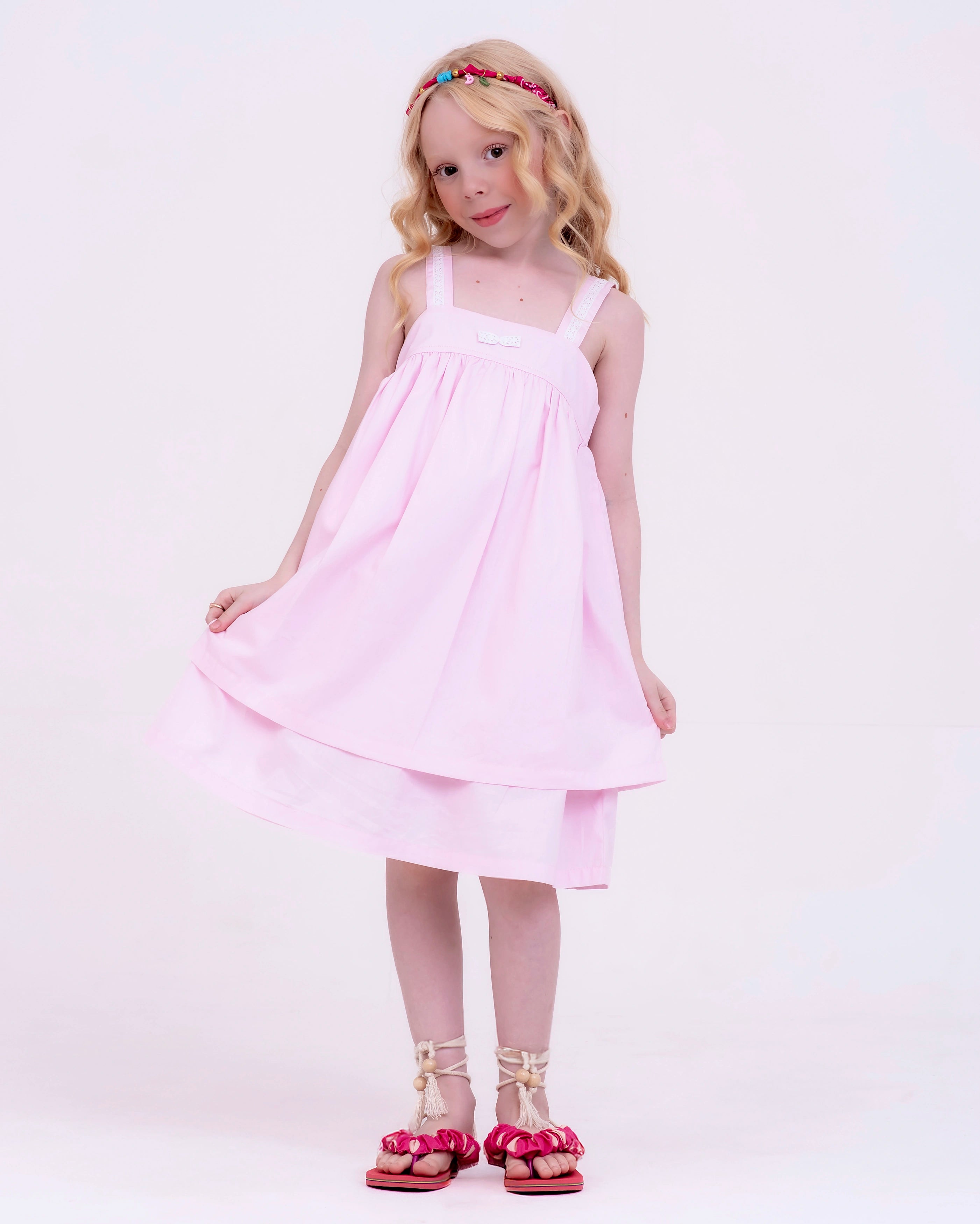 Vestido com estampa Sweet infantil feminino Antonita para meninas de 4 a 16 anos