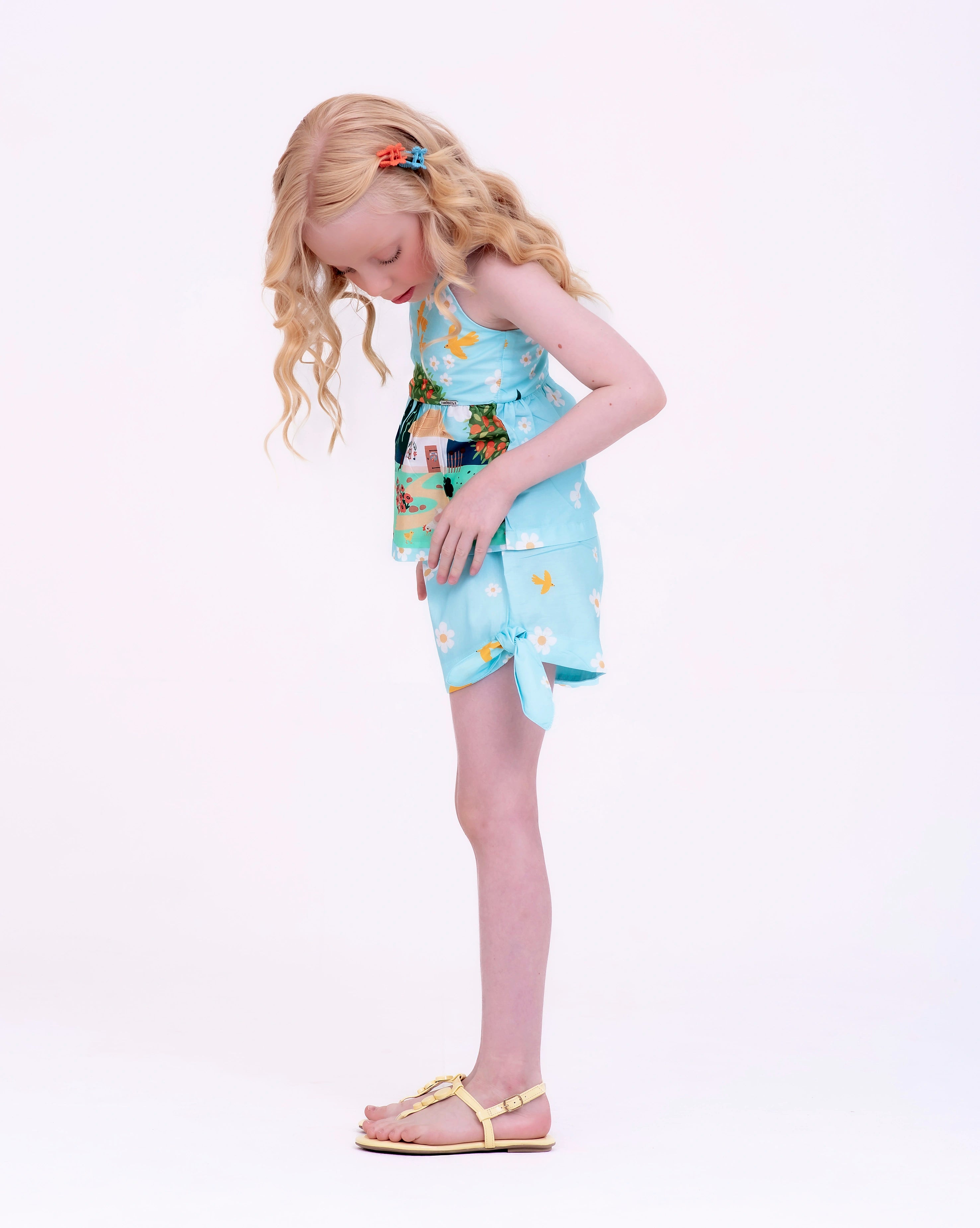 Conjunto com estampa Dia Perfeito infantil feminino Antonita para meninas de 2 a 10 anos