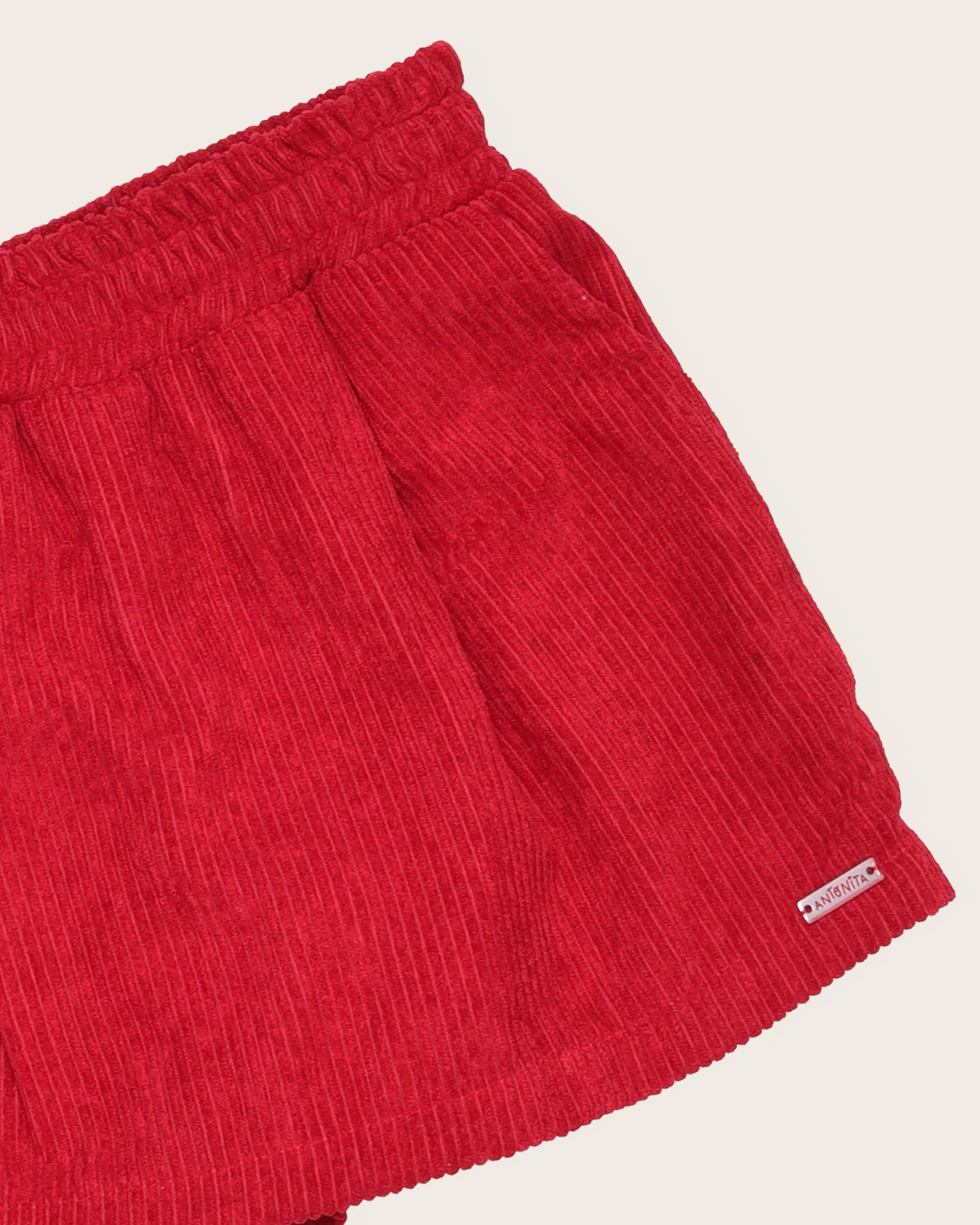 Short saia vermelho com pregas infantil feminino Antonita para meninas 