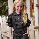 Conjunto Blackout com blusa cropped e short infantil feminino Antonita para meninas 
