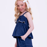 Conjunto com estampa Navegando infantil feminino Antonita para meninas de 4 a 16 anos