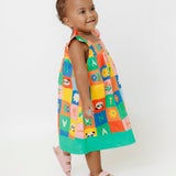 Vestido com estampa Caça-Palavras infantil feminino Antonita para meninas de 2 a 10 anos