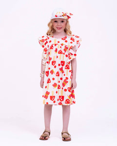Vestido com estampa de cogumelos infantil feminino Antonita para meninas de 4 a 16 anos