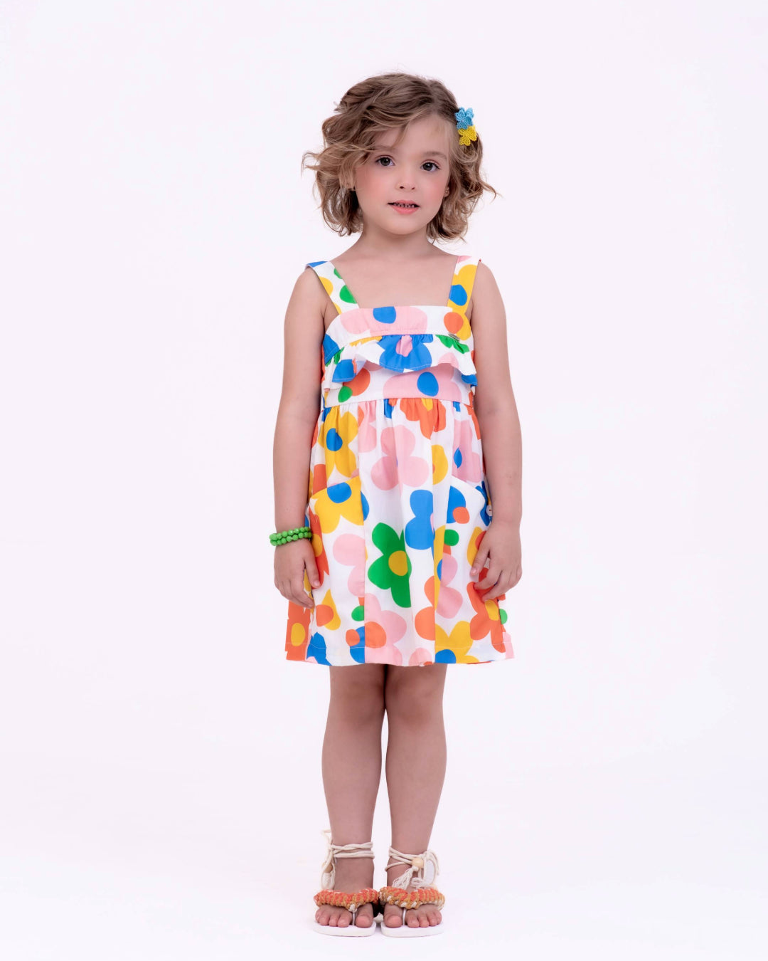 Vestido com estampa Florescer infantil feminino Antonita para meninas de 4 a 16 anos