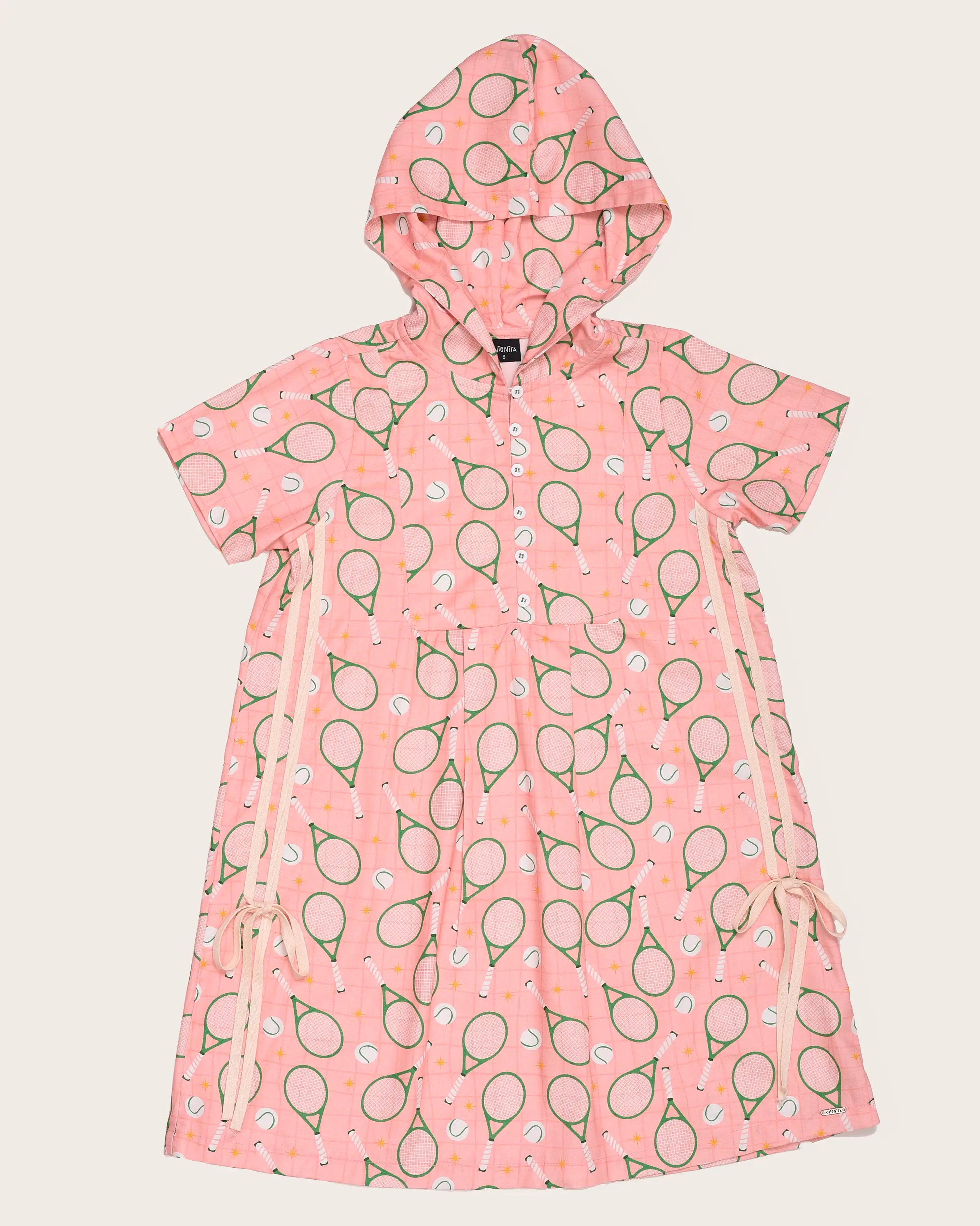 Vestido capuz com estampa tennis infantil feminino Antonita para meninas 