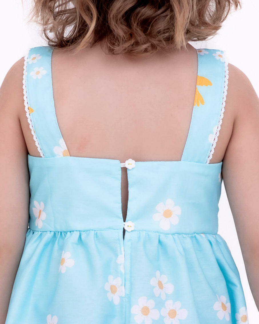 Vestido com estampa Dia Perfeito infantil feminino Antonita para meninas de 4 a 16 anos.