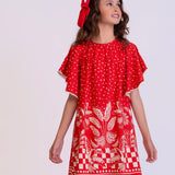 Vestido curto com estampa Tukee Red infantil feminino Antonita para meninas