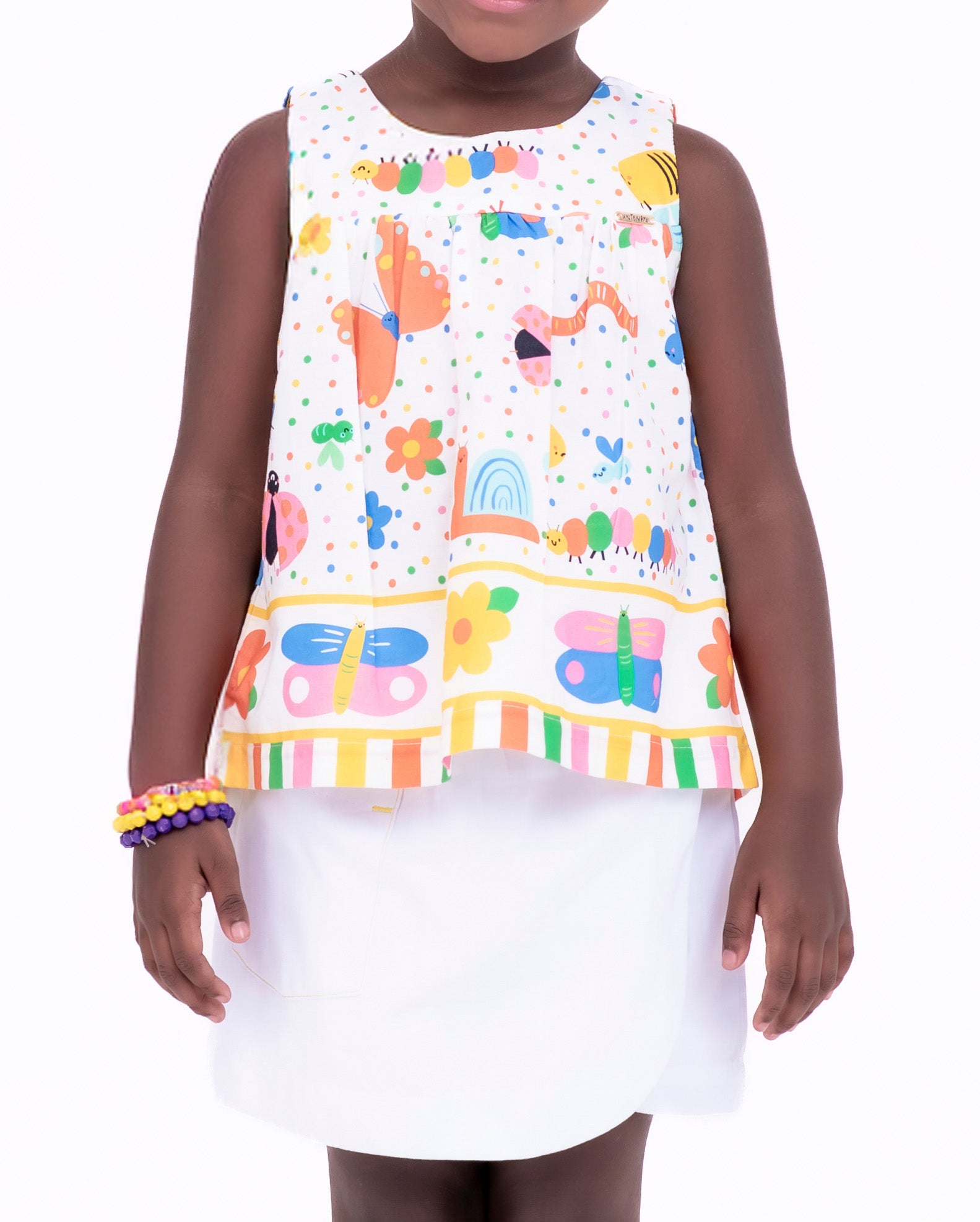 Conjunto com estampa Meta Color infantil feminino Antonita para meninas de 2 a 10 anos