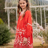 Vestido longo com estampa Tukee Red infantil feminino Antonita para meninas 