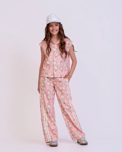 Conjunto com estampa de raquetes de tênis infantil feminino Antonita para meninas