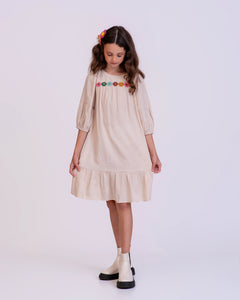 Vestido com estampa Linho infantil feminino Antonita para meninas 
