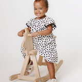Vestido de bolinhas preto e branco infantil feminino Antonita para meninas de 2 a 10 anos