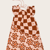 Vestido com estampa Grid floral infantil feminino Antonita para meninas 