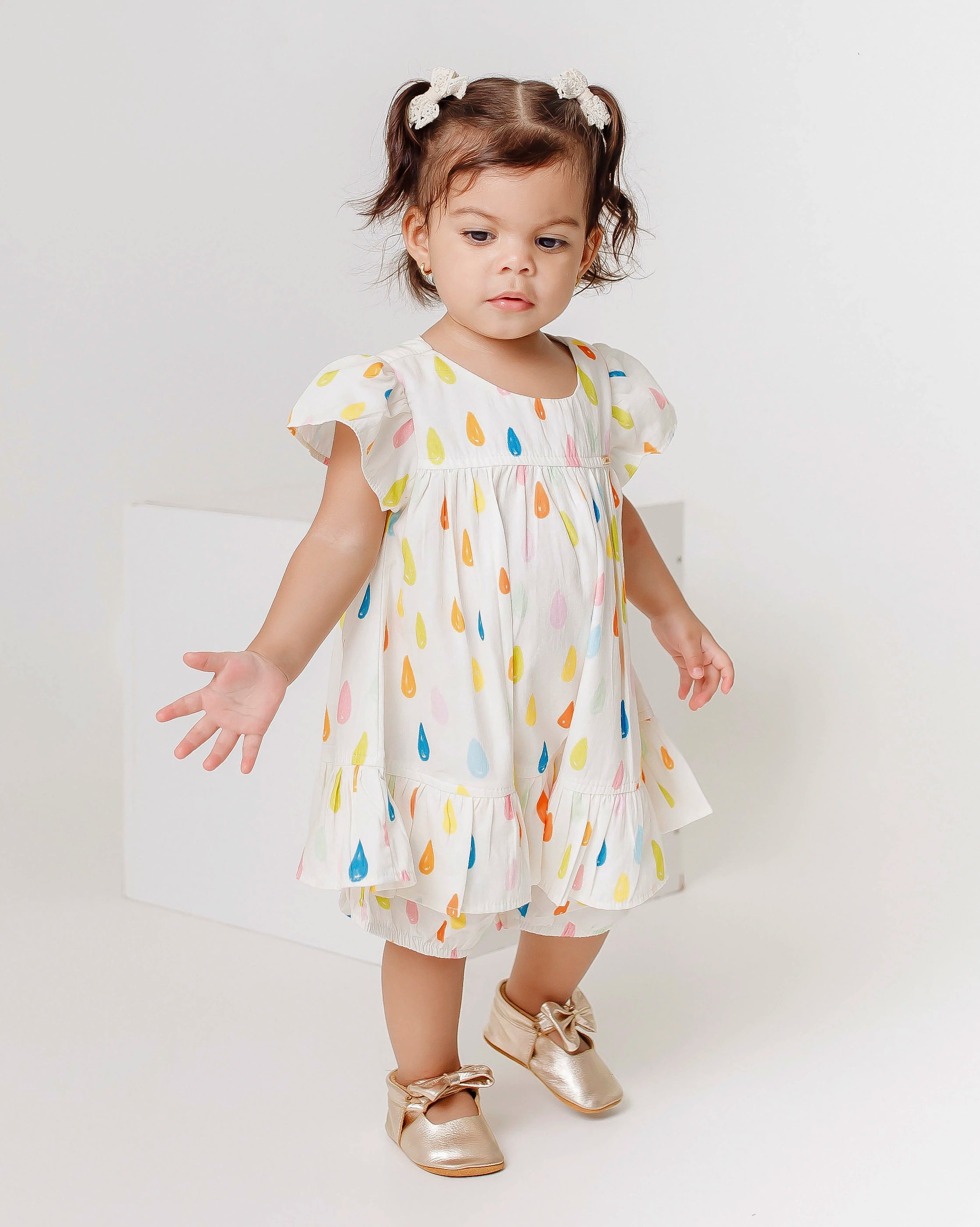 Romper com estampa Chuva E Sol infantil feminino Antonita para meninas de 2 a 10 anos