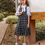 Vestido midi com estampa xadrez infantil feminino Antonita para meninas