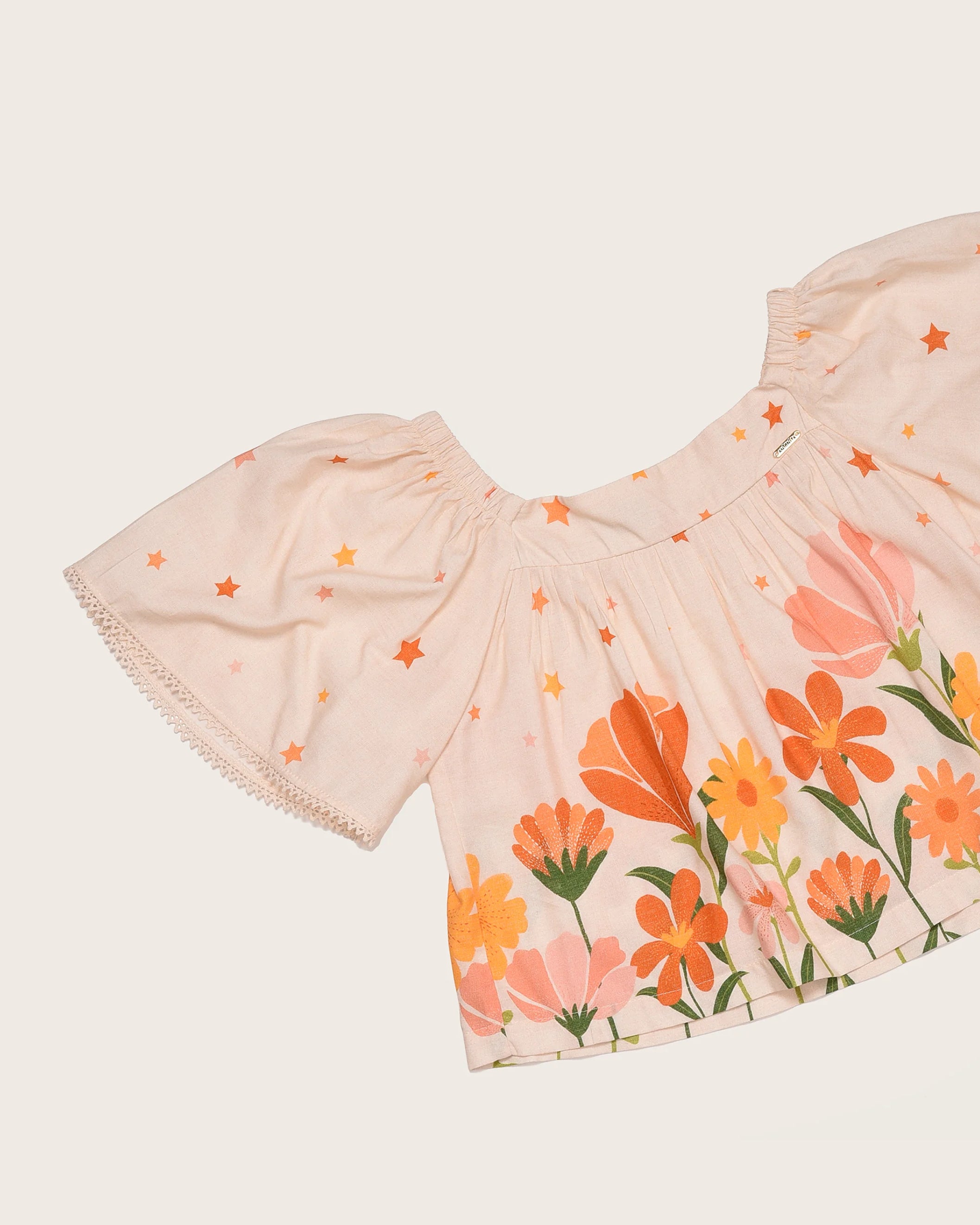 Conjunto com estampa floral Brilho Do Jardim infantil feminino Antonita para meninas de 4 a 16 anos