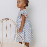 Vestido com estampa Vichy Cherry infantil feminino Antonita para meninas de 2 a 10 anos