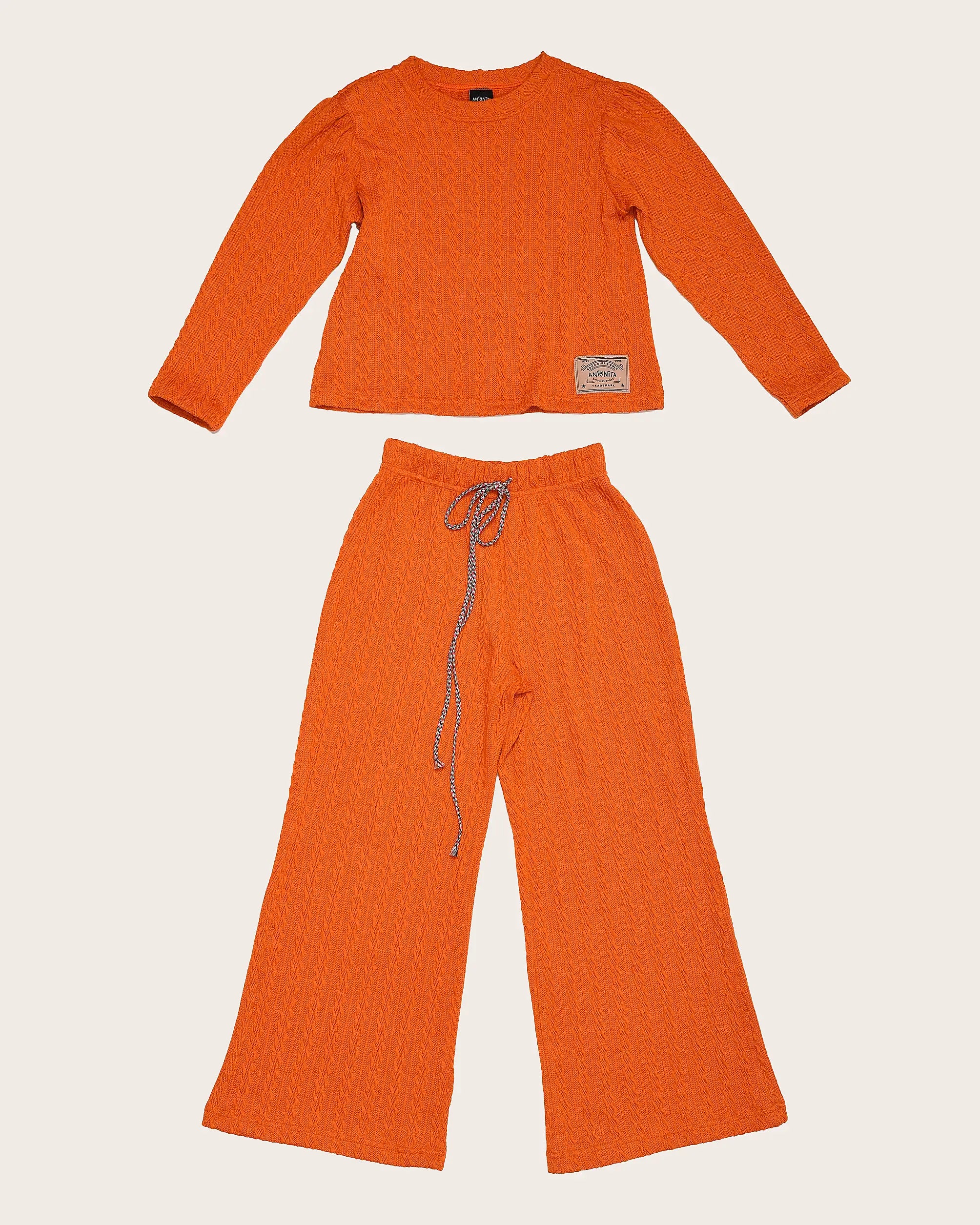 Conjunto de calça e blusa com textura infantil feminino Antonita para meninas 