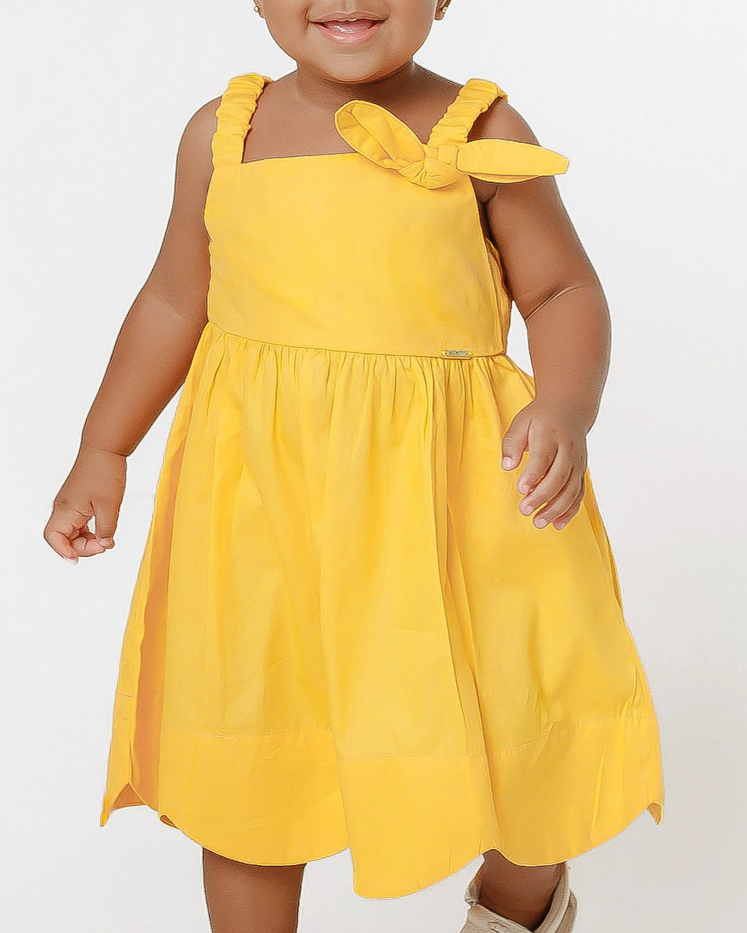 Vestido com laço e saia ampla infantil feminino Antonita para meninas de 0 a 3 anos