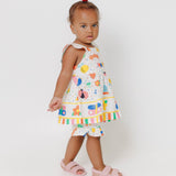 Conjunto com estampa colorida infantil feminino Antonita para meninas de 0 a 3 anos