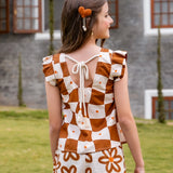 Conjunto floral com estampa Flower 70'S infantil feminino Antonita para meninas 