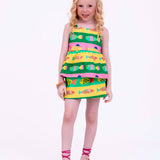 Conjunto com estampa de peixes coloridos infantil feminino Antonita para meninas de 4 a 16 anos