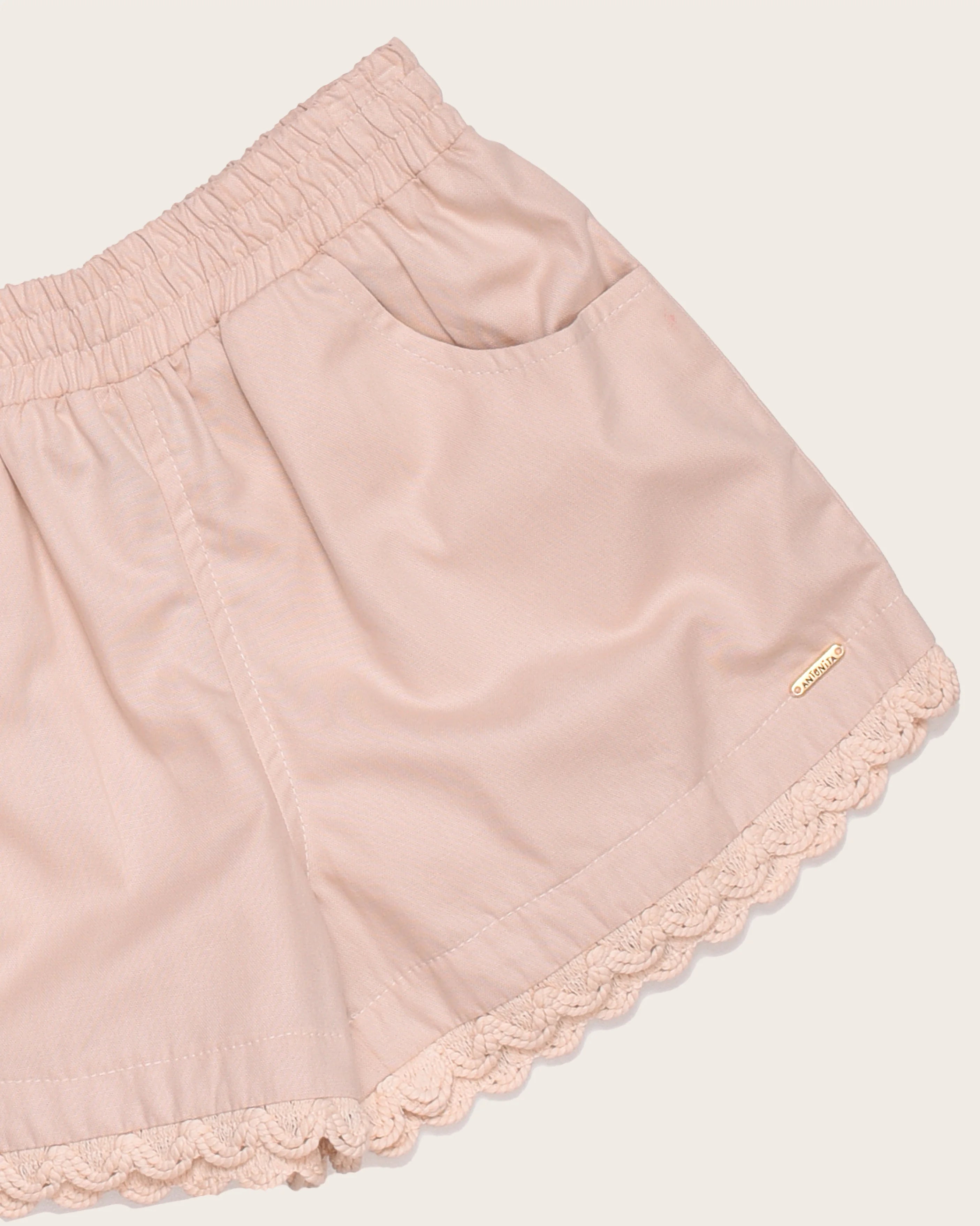 Conjunto rosa com blusa e short infantil feminino Antonita para meninas