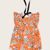 Vestido curto com estampa Gataiada infantil feminino Antonita para meninas de 2 a 10 anos