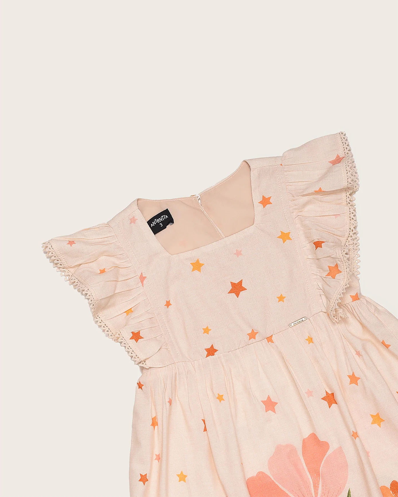 Vestido curto com estampa Brilho das Flores infantil feminino Antonita para meninas de 2 a 10 anos