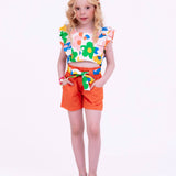 Conjunto curto com estampa Florescer infantil feminino Antonita para meninas de 4 a 16 anos