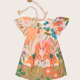 Vestido curto com estampa Uni infantil feminino Antonita para meninas de 2 a 10 anos.