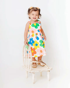 Vestido com estampa de flores coloridas infantil feminino Antonita para meninas de 2 a 10 anos