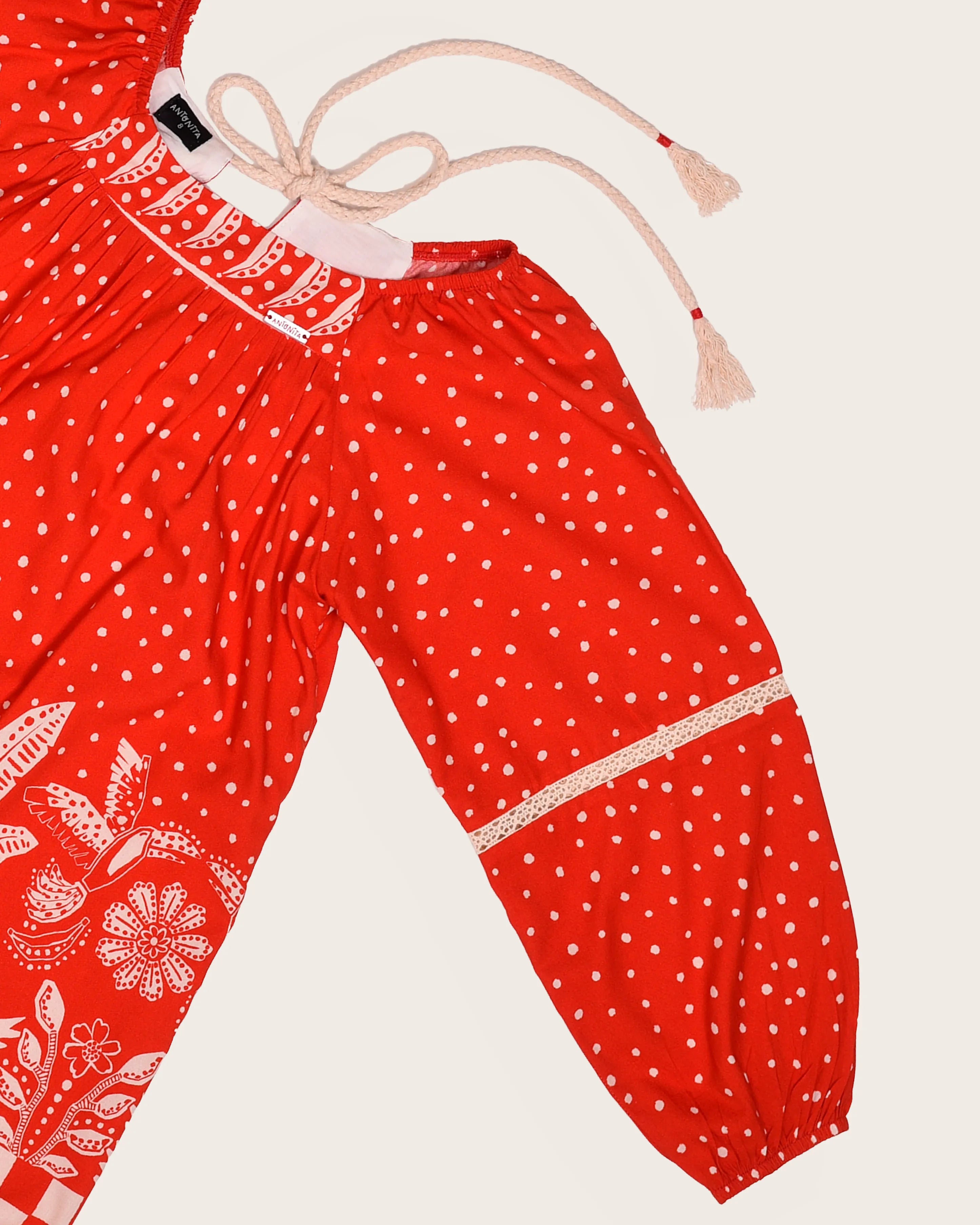 Vestido longo com estampa Tukee Red infantil feminino Antonita para meninas 