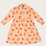 Vestido longo com estampa teddy infantil feminino Antonita para meninas 