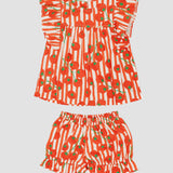 Conjunto com estampa Tomatinhos infantil feminino Antonita para meninas de 0 a 3 anos