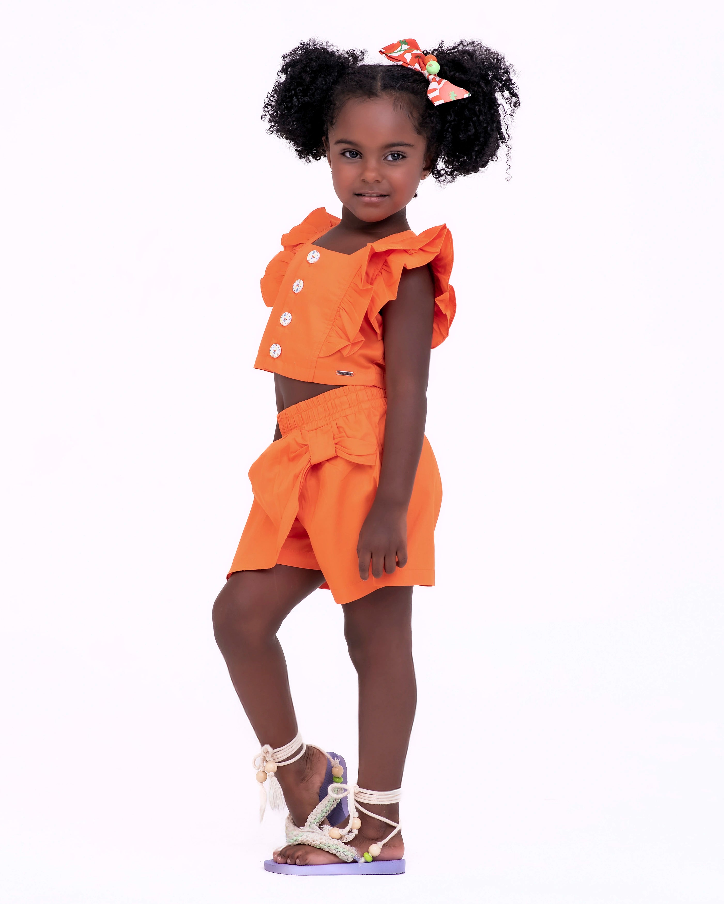 Conjunto short saia Buque De Flores infantil feminino Antonita para meninas de 4 a 16 anos