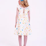 Vestido curto com estampa Chuva e Sol infantil feminino Antonita para meninas de 4 a 16 anos