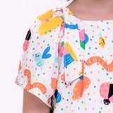 Vestido com estampa Meta Color infantil feminino Antonita para meninas de 2 a 10 anos
