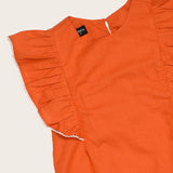Conjunto laranja com babados infantil feminino Antonita para meninas