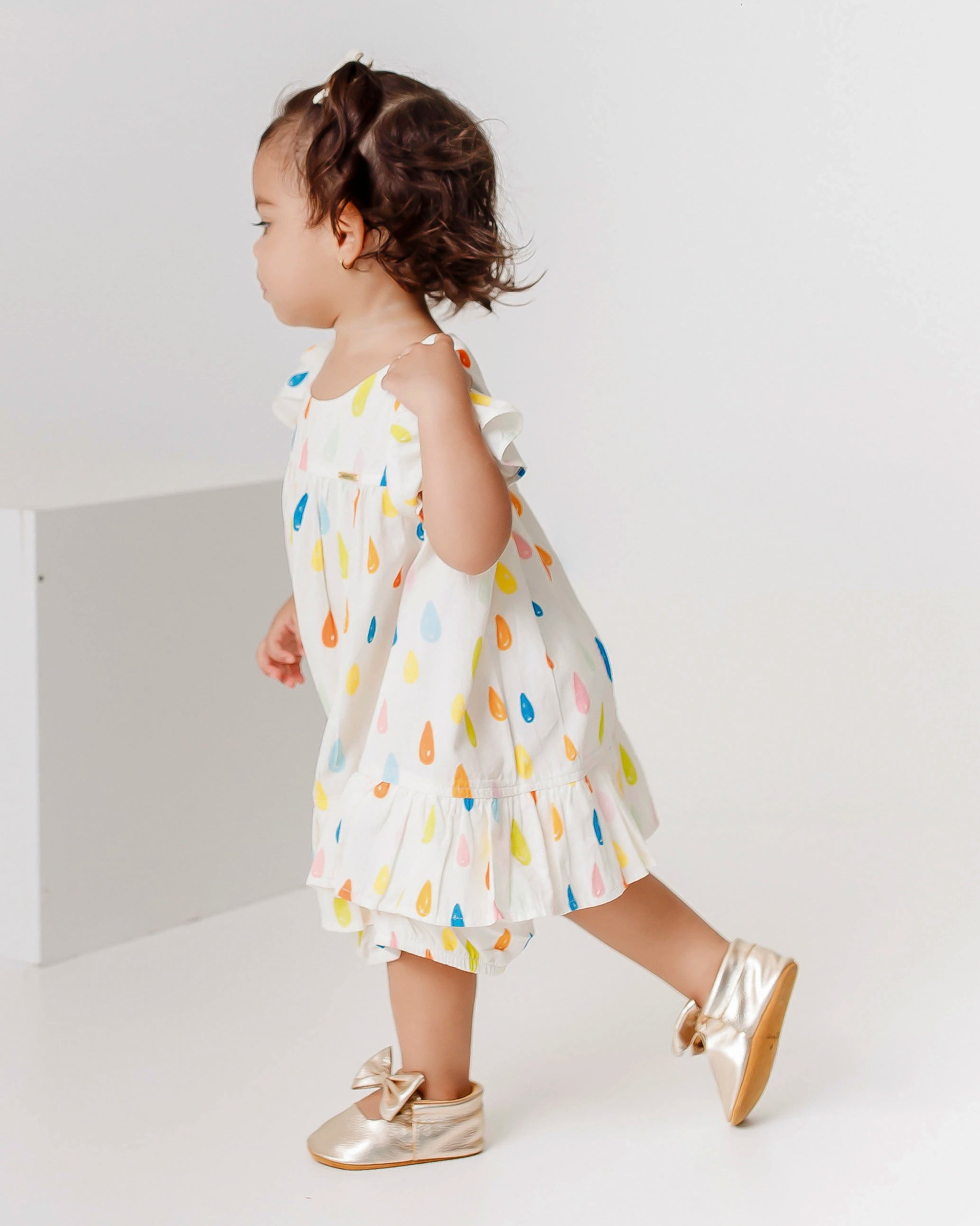 Romper com estampa Chuva E Sol infantil feminino Antonita para meninas de 2 a 10 anos