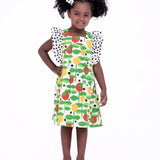 Vestido com estampa de frutas e folhas infantil feminino Antonita para meninas de 2 a 10 anos