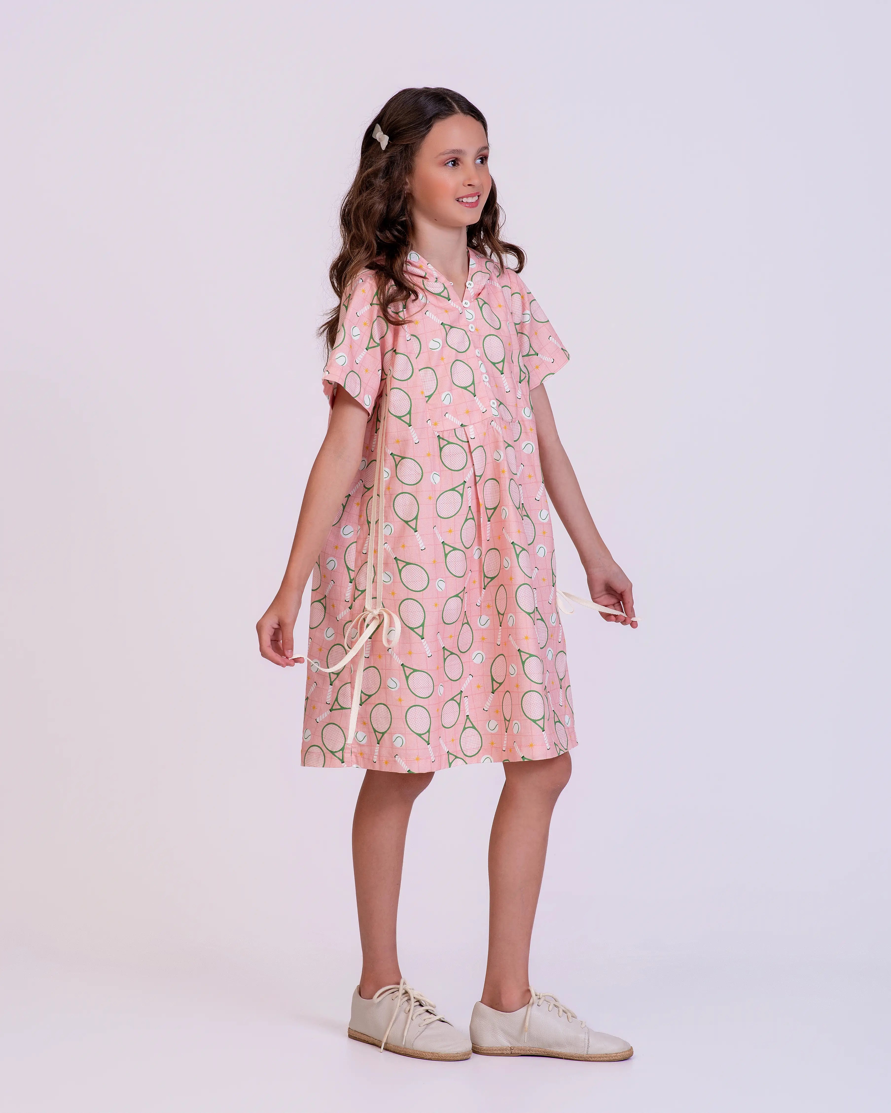 Vestido capuz com estampa tennis infantil feminino Antonita para meninas 