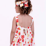 Vestido curto com estampa Cogumelos infantil feminino Antonita para meninas de 2 a 10 anos