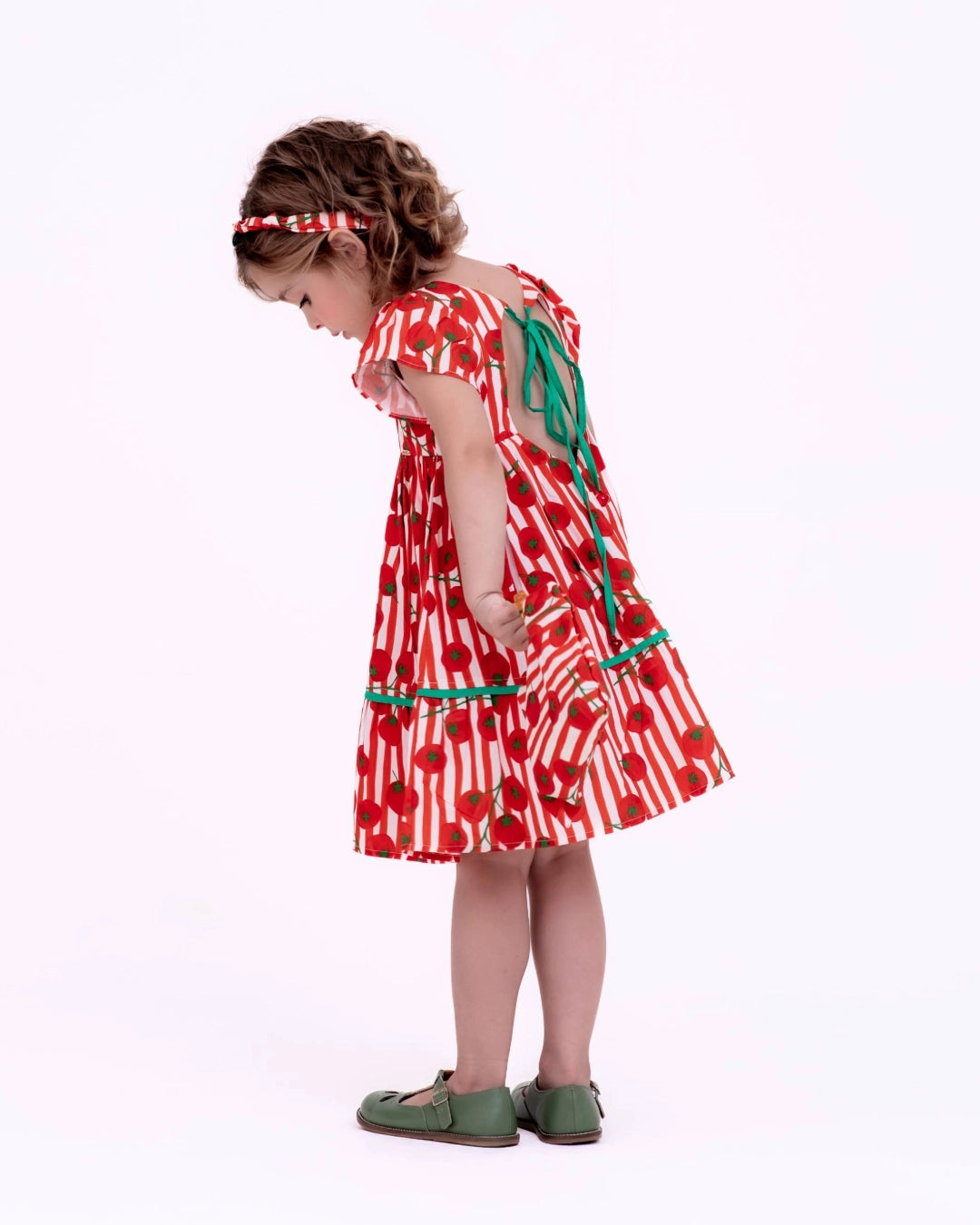 Vestido com estampa Tomatinhos infantil feminino Antonita para meninas de 2 a 10 anos