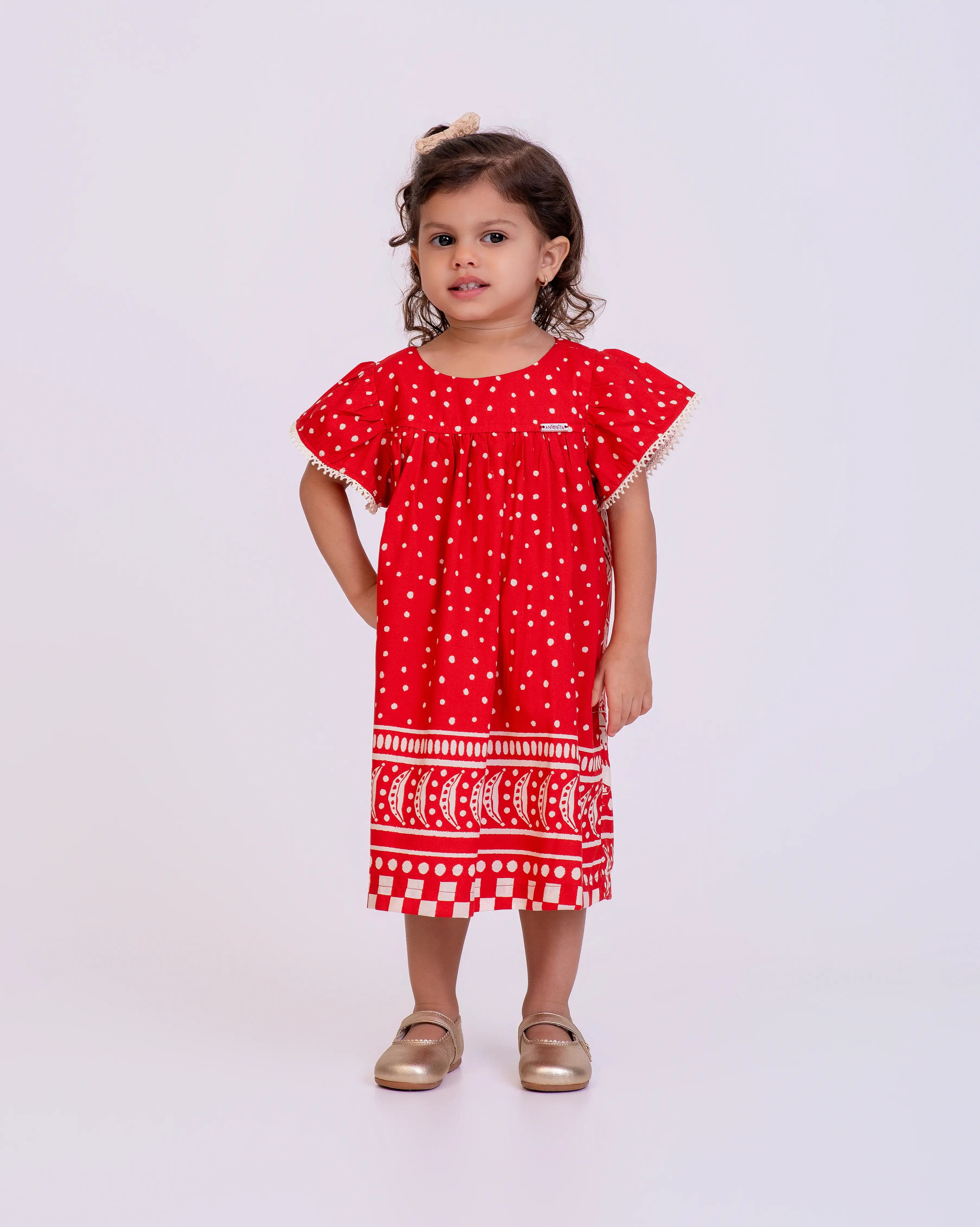Vestido curto com estampa Tukee Red infantil feminino Antonita para meninas