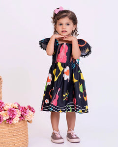 Vestido com estampa Musica infantil feminino Antonita para meninas